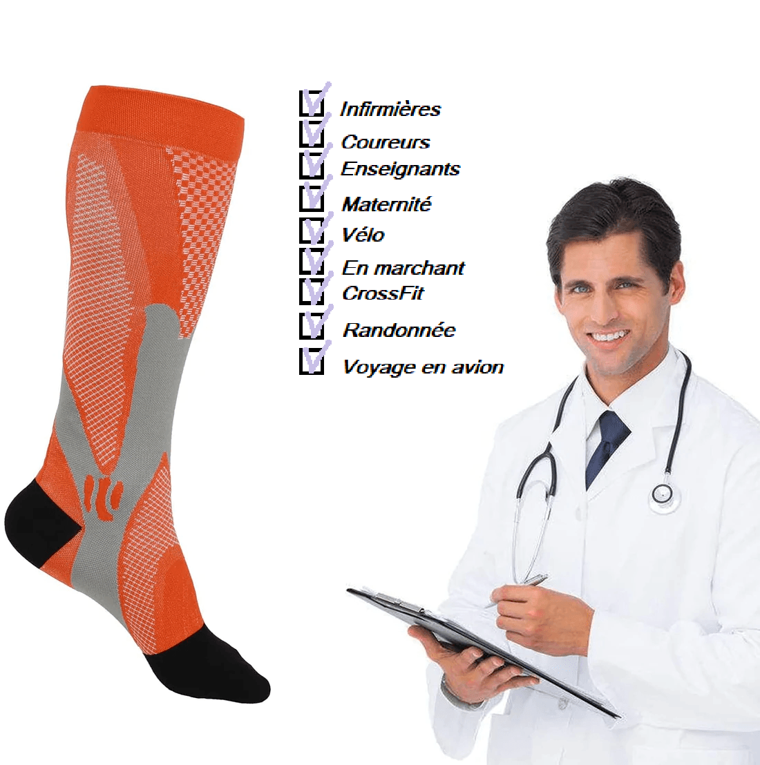 BAS DE CONTENTION HOMME | COMPRESS-FIT™ - Nosposture